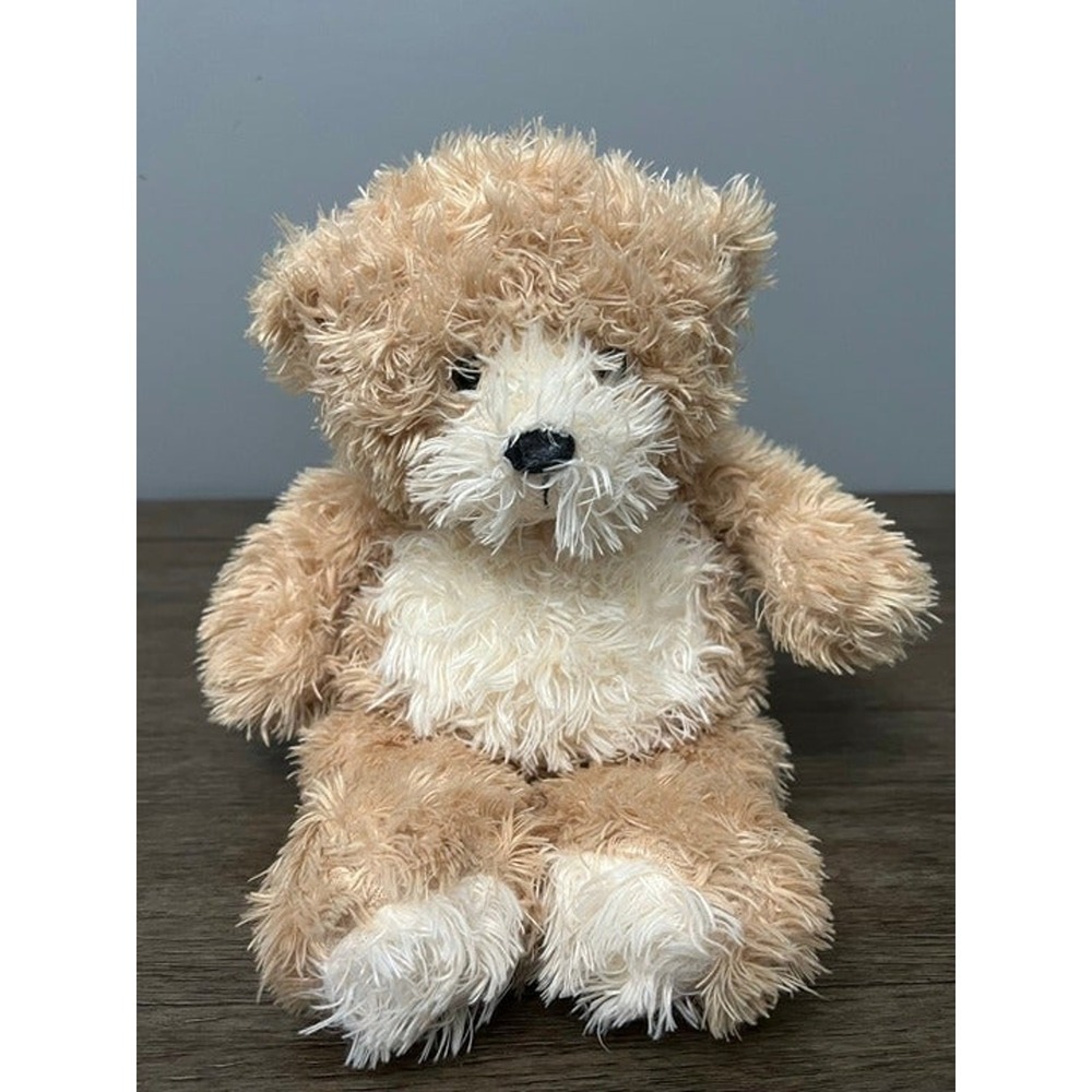 Ganz Teddy Bear Shaggy Tan Cream Stuffed Animal Plush Hands on a GANZ Toy 10"